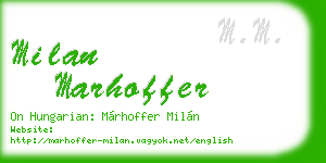 milan marhoffer business card